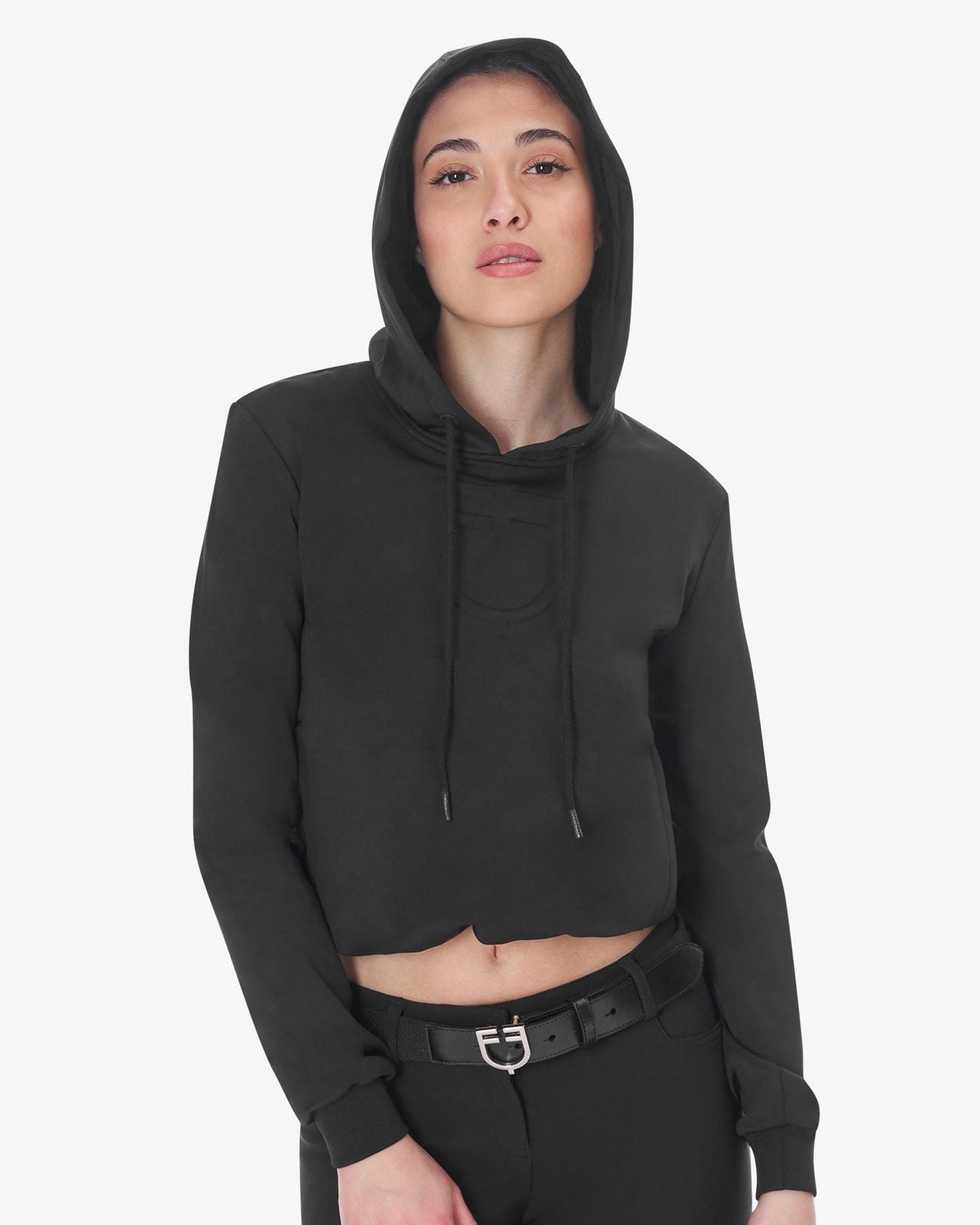 Equestro Hættetrøje Dame Cut Out Hoodie Black