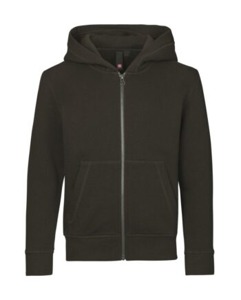 Kids Zip Hoodie Oliven Børn