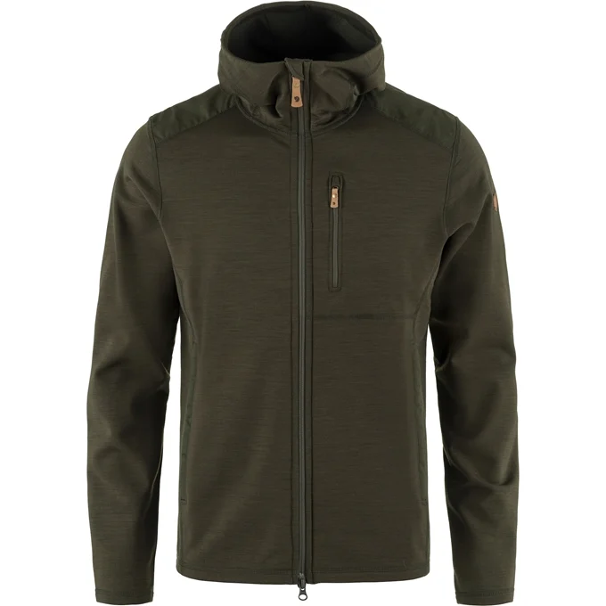 Fjallraven Keb Fleece Hoodie Model Deep Forest