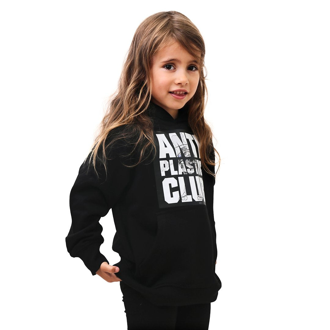 Anti Plastic Club Limiteret Sort Hoodie Hættetrøje Kids Dreng Pige