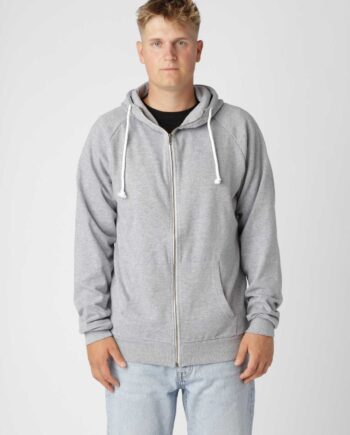 Basic Zip Hoodie Oxford Grey