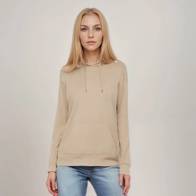 Hoodie Sandfarvet Til Kvinder Lækker Kvalitet