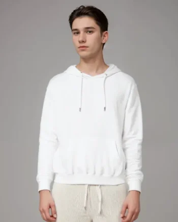 Klassisk Hoodie Hvid Til Mænd Lækker Kvalitet