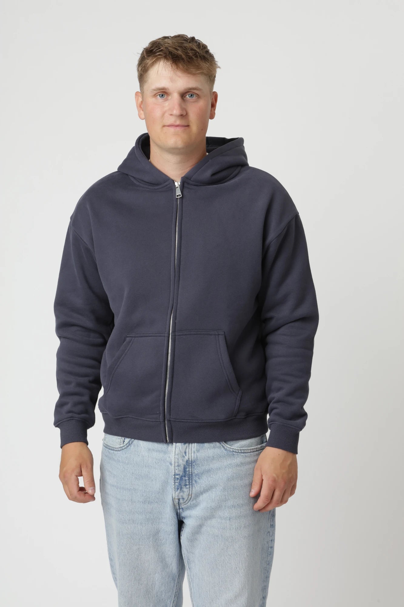 Premium Zip Hoodie Navy
