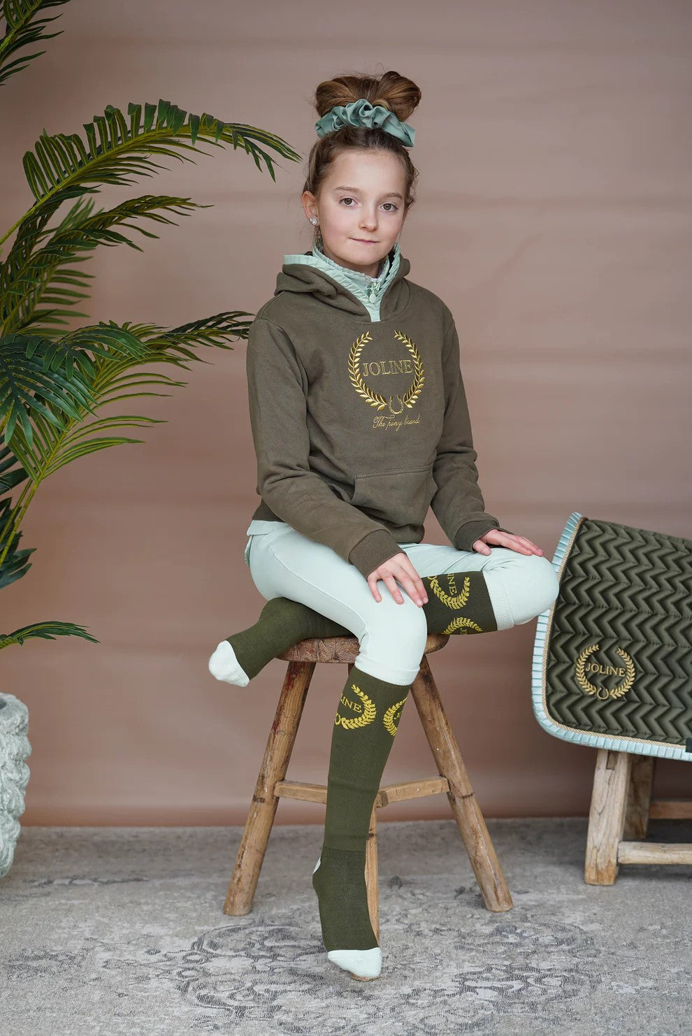 Joline Børn Hoodie Grøn 110 116 Green