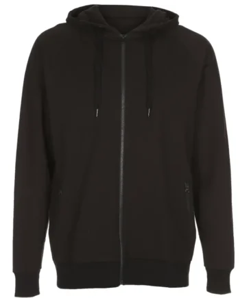Sport Hooded Zip Sort Til Mænd Økologisk