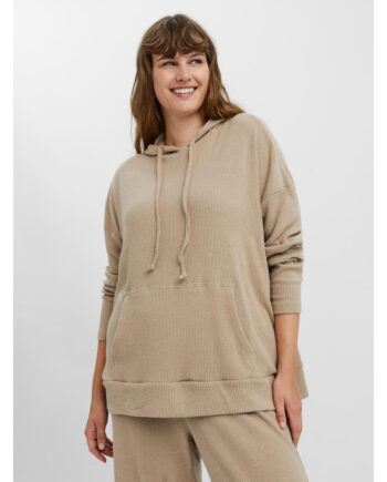 Vero Moda Curve Dame Hoodie Vmpuffy Silver Mink