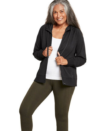 Boody Women Weekend Zip Hoodie Black Str