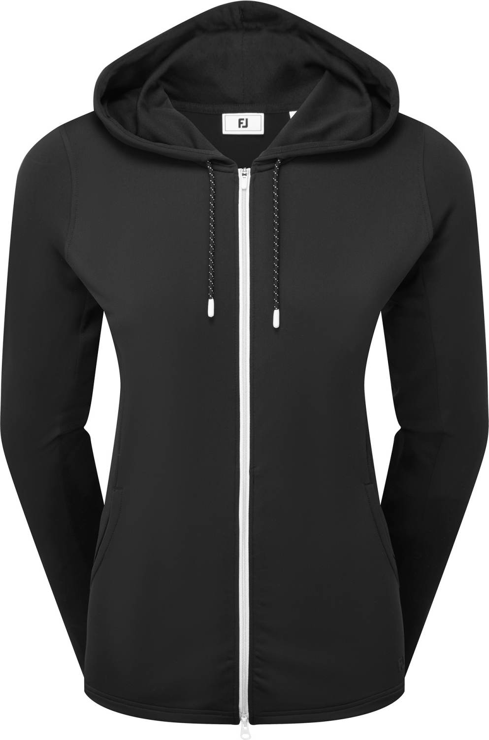 Footjoy Full Zip Hoodie Dame Cardigan Black Str