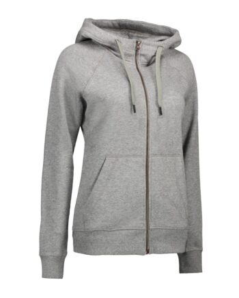 Core Full Zip Hoodie Dame Grå Melange