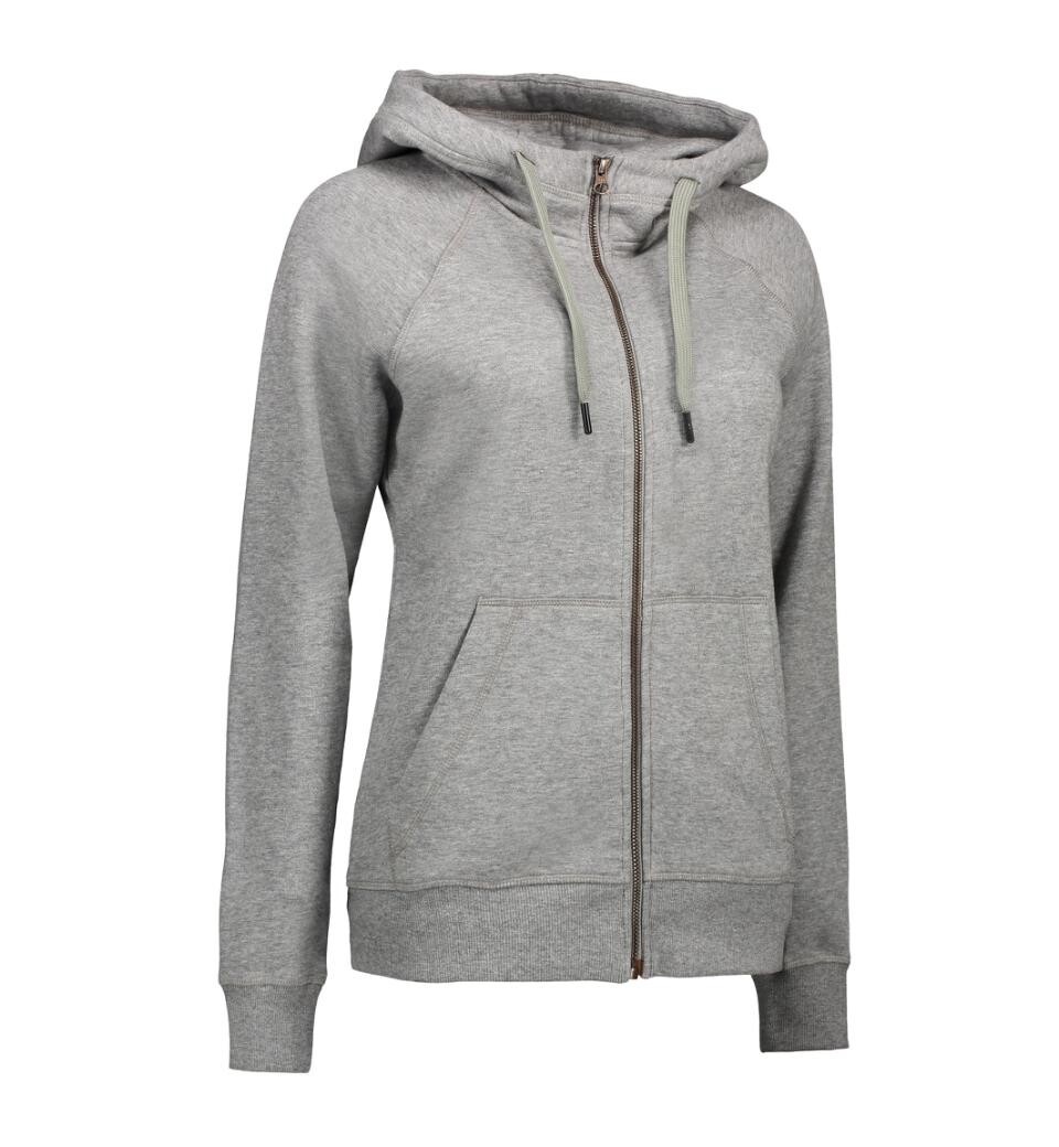Core Full Zip Hoodie Dame Grå Melange