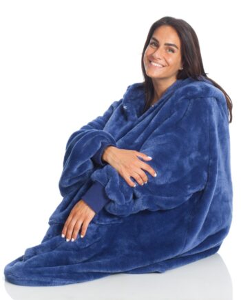 Kangurone Fluffy Hoodie Plaid Til Voksne Midnight