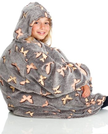 Kangurone Sommerfugl Glow Hoodie Plaid Til Børn