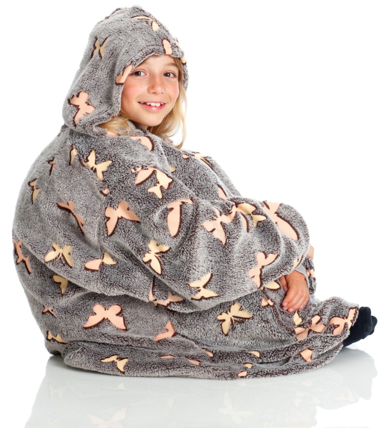 Kangurone Sommerfugl Glow Hoodie Plaid Til Børn