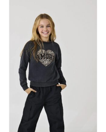 Kids Only Kogruna Sweatee Shirt Mørkegrå Til Piger