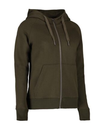 Core Full Zip Hoodie Dame Oliven