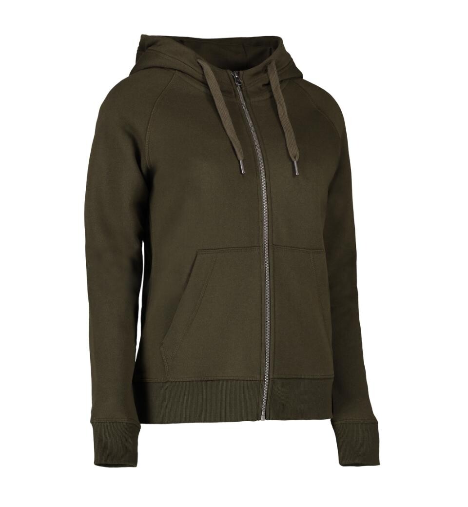 Core Full Zip Hoodie Dame Oliven