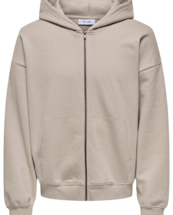 Turner Zip Hoodie Beige Only & Sons