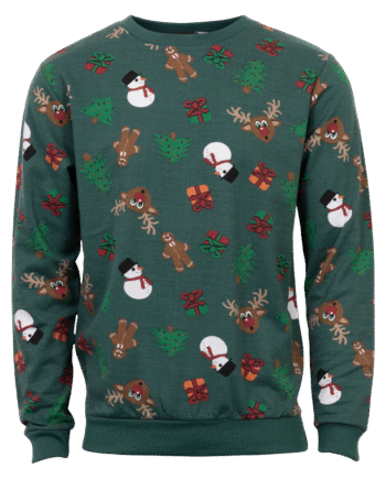 Jule Unisex Sweatee Shirt Mørk Grøn Rensdyr